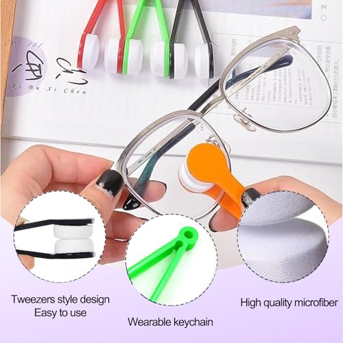 Sun Glasses Eyeglass Cleaning Soft Brush Tool Mini Microfiber Portable Sunglasses Spectacles Cleaner Cleaning Clip-3 Pieces