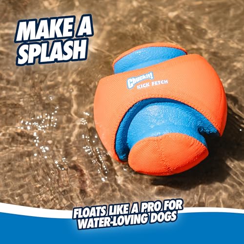 Chuckit! Kick Fetch Ball Dog Toy - Floats in Water - Perfect for Interactive Play - Made with Durable Rubber and Foam - Fo...