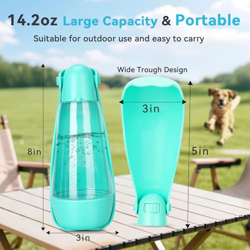 UPSKY Portable Dog Water Bottle, 3-in-1 Foldable Dog Water Dispenser with Food Container & Poop Scooper, Leak Proof, Ideal...