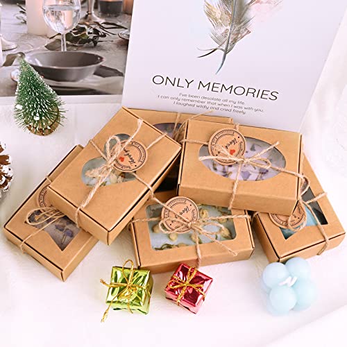 Moukiween 32 PCS Brown Soap Boxes for Homemade Soap, 3.54 X 2.36 X 1.18 Inch Soap Packaging Gift boxes with Window, Small ...
