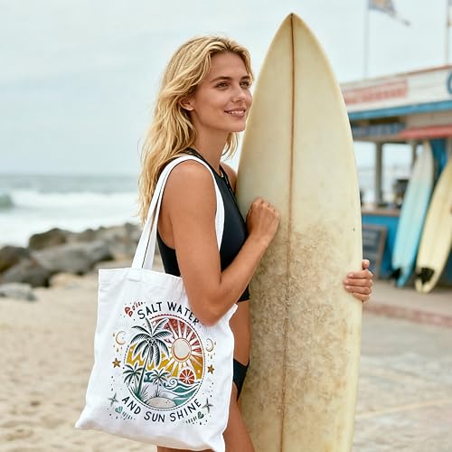 AgriFusion Tech Canvas Tote Bag for Women, Wide Comfortable Strap, Lightweight Eco-Friendly Beach & Shopping Tote