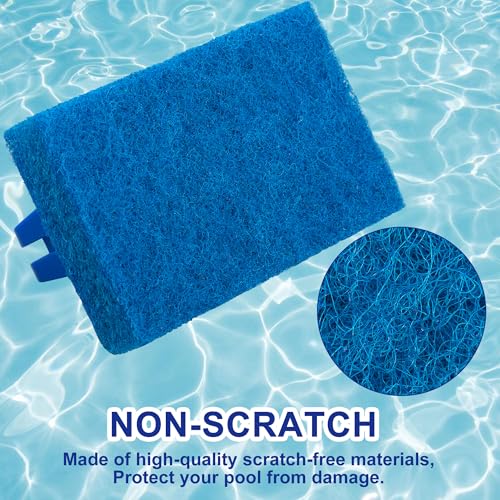 3 Pack Hand-Held Pool Scrub Brush Pool Cleaning Sponge Scrubber Brush Replaceable Scrubbing Scouring Sponge Pad for Swimmi...