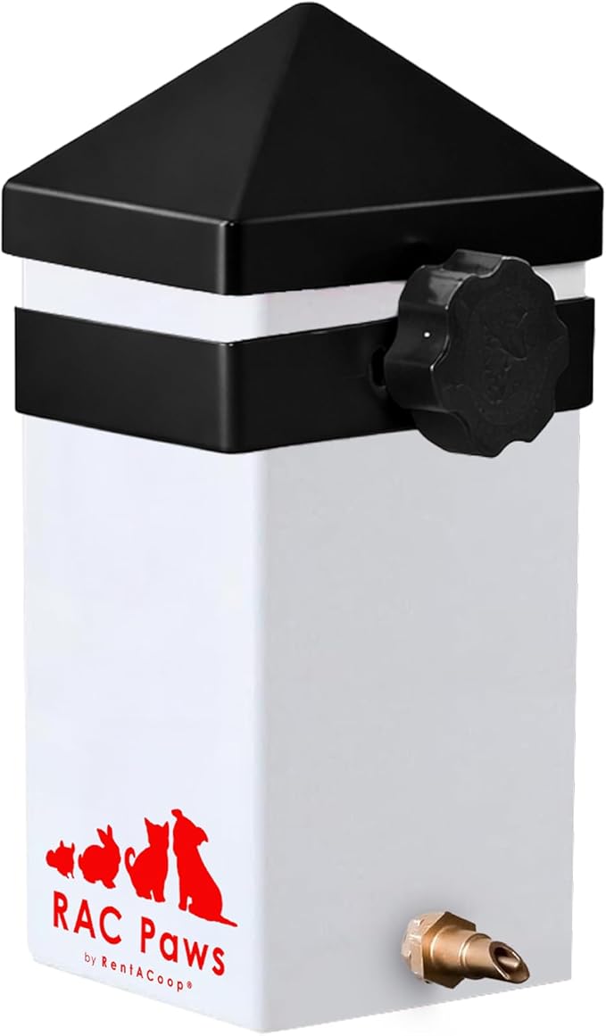 RAC Paws by RentACoop 32oz (1 Liter) Small Animal Drinker with No-Drip Brass Nozzle - Suitable for Small Pets, Bunnies, Ha...