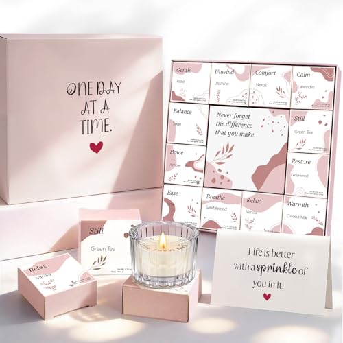 TUZELIYA Secret Hidden Message Candles (12 Pack, 12 Scents) - Birthday Gift for Her, Mothers Day Gifts for Mom, Reveals Qu...