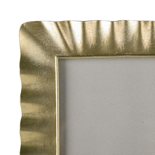 Synovana Antique Gold Picture Frame – 4x6 Vintage-Inspired Rippled Alloy Picture Frame, Golden Picture Frames for Wedding,...