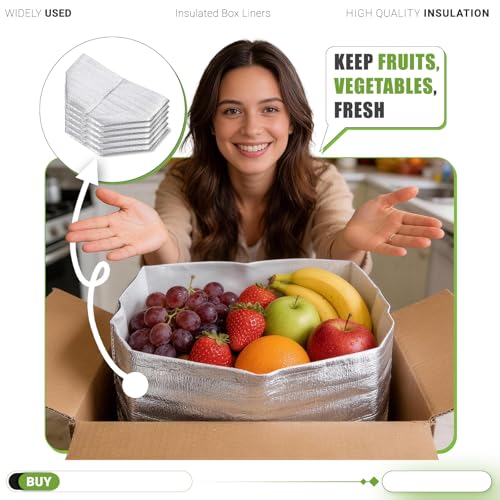 Bevisun Reusable Insulated Thermal Bags 13" X 8.5" X 12" Foil Insulated Bag Liner Pack of 4 Thermal Box Liners for Lunch B...