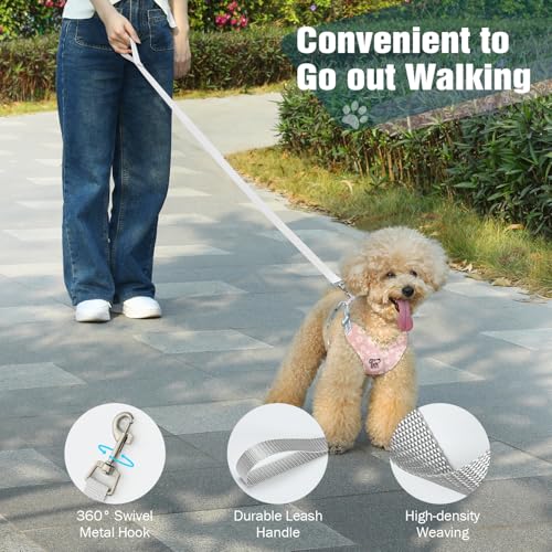 Pawaboo Small Dog Harness and Leash Set, Puppy Harness X-Frame No Pull No Choke, Dog Vest Harness Adjustable for Small Med...