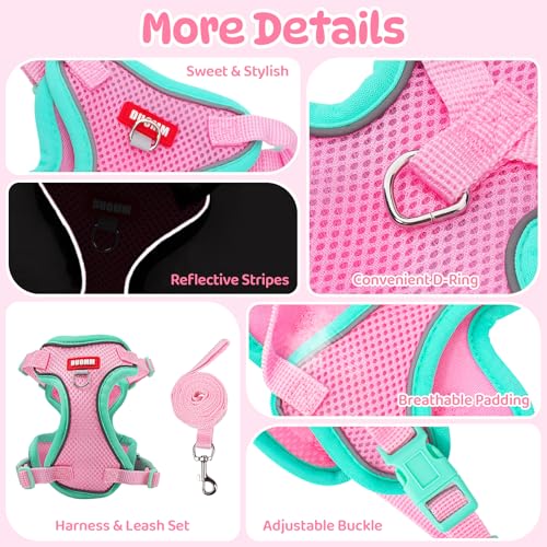 Coppthinktu Dog Harness with Leash Set for Small Sized Dogs Cats, No Pull Dog Harness Soft Mesh Cat Puppy Harness, Adjusta...