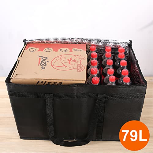 Bodaon Insulated Food Delivery Bag, XXXL Pizza Delivery Bags for Hot and Cold Food, Commercial, Large Capacity Reusable Wa...