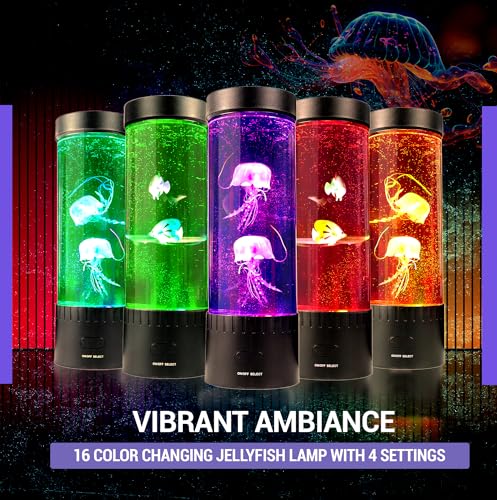 Brewish Jellyfish Lamp (Upgraded Motor 2025),16 Color Changing Mood Lamps, 4 Modes Aquarium Night Light, Artificial Fish T...