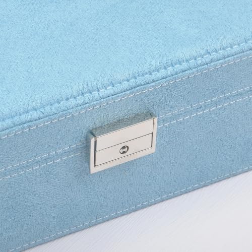 GYJOYERO Jewelry Boxes 10 x 10 Inches 2-layer Handle Necklace Holder Organizer Jewellery Women Rings Storage Display Girls...