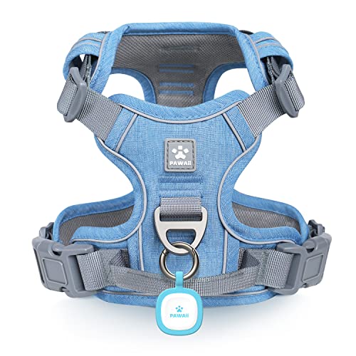 Pawaii No Pull Dog Harness with Pet ID Tag,Reflective Strips No Choke Front O Ring Breathable Mesh Adjustable Soft Padded ...