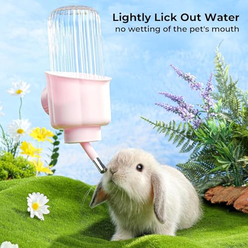 Pet Water Bottle for Cage Crate - 17oz No Drip BPA Free Water Dispenser for Small Animal Rabbit Guinea Pig Chinchilla Ferr...