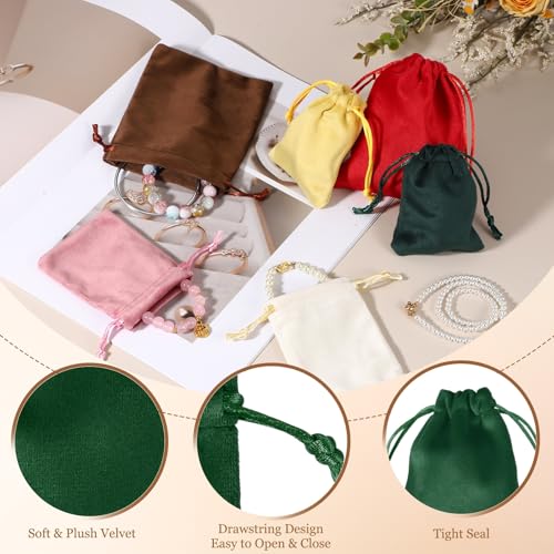 uxcell 12pcs Velvet Gift Bags, 2.8x3.5 Inch Small Jewelry Velvet Drawstrings Pouches Gift Bags for Wedding Favor Party Jew...