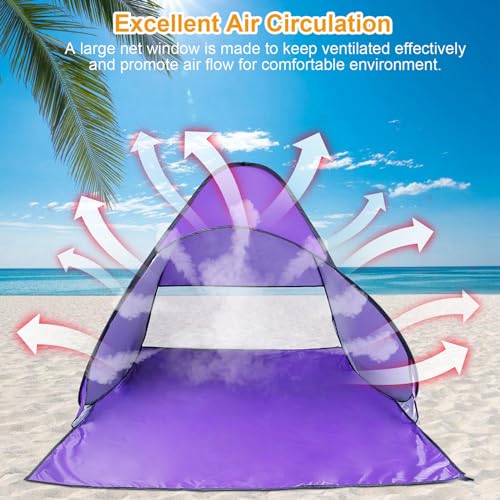 KOCASO Pop Up Beach Tent for 2-3 Person, UPF50+ Anti-UV Sun Shelter w/Storage Bag