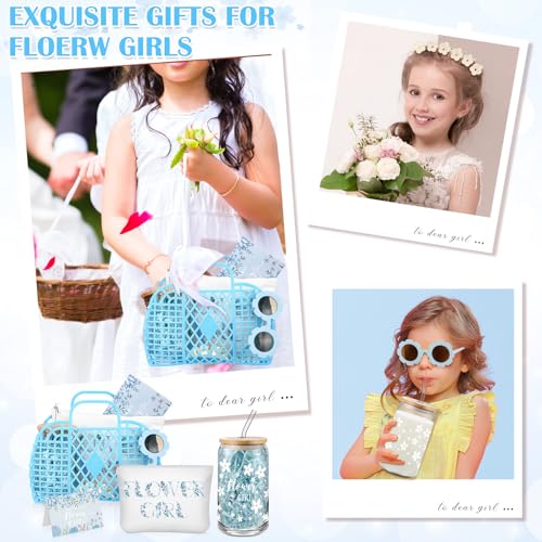 Havawish 8 Pcs Flower Girl Proposal Gifts Set Jelly Bag Will You Be My Flower Girl Basket Makeup Bag Cups Sunglasses Card ...