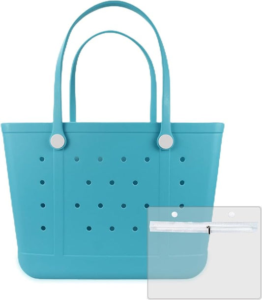 Juyeesm X Large Beach Bag, Oversized Rubber Beach Bag, Washable Open Tote Bag Durable Tote Travel Bags