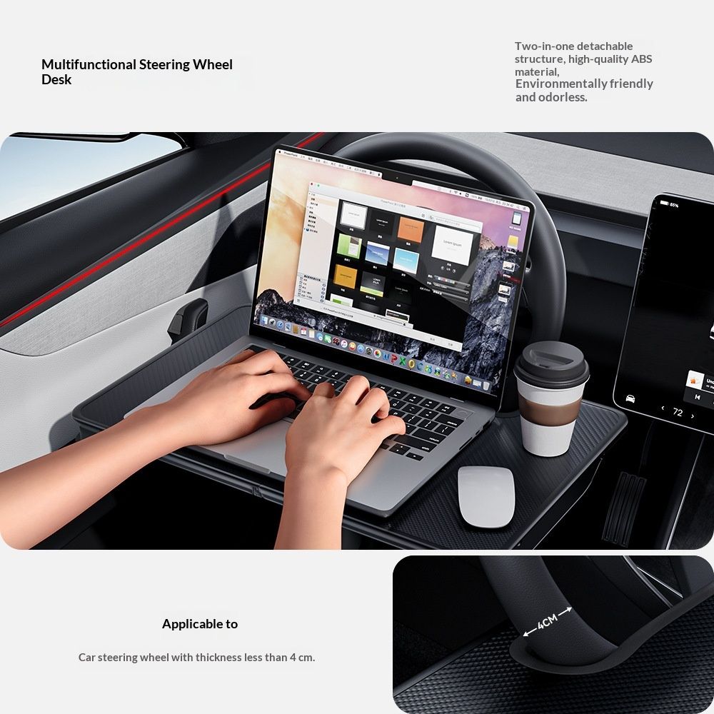 Multifunctional Steering Wheel Table Tray Car Dining Table Storage Box Organizer