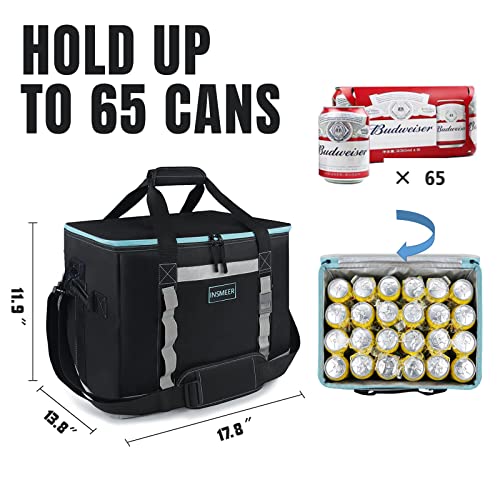 INSMEER Insulated Cooler Bag 65Cans/32 Cans Large Cooler Bag Soft Sided Cooler with Shoulder Strap, Collapsible Leakproof ...