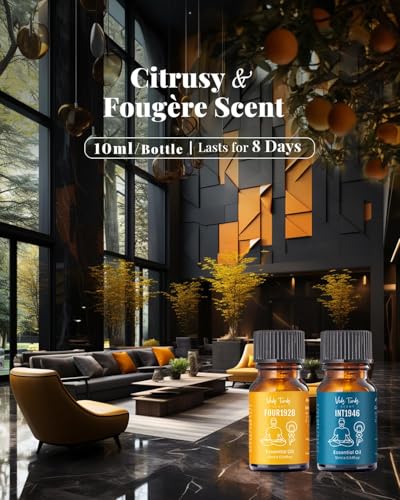 VTS Waterless Diffuser with Hotel Scent Essential Oils Set, Top 6 Aromatherapy Oil Blends for Diffusers, Home Fragrance Ai...