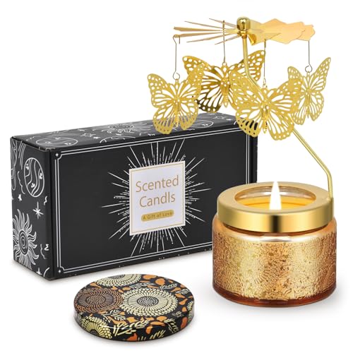 Kunrsug Butterfly Rotating Scented Candles Gift Set for Birthdays, Christmas, Thanksgiving, or As A Unique Present for You...