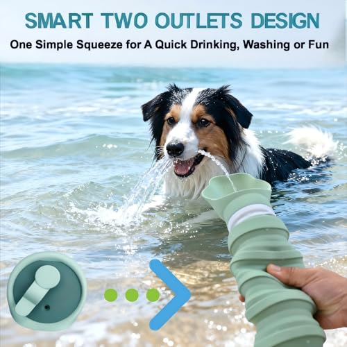 Collapsible & Portable Dog Water Bottle with Dispenser for Walking, Travel, and Outdoor, 9oz-17oz Leak-Proof Silicone Wate...
