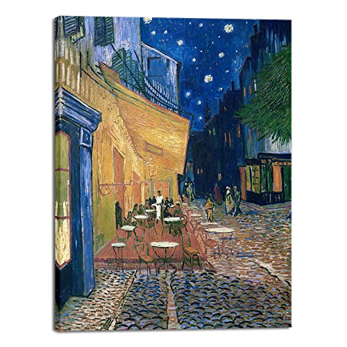 Wieco Art Large Wall Art Canvas Prints of Cafe Terrace at Night Canvas Prints Wall Art by Van Gogh Paintings Reproduction ...