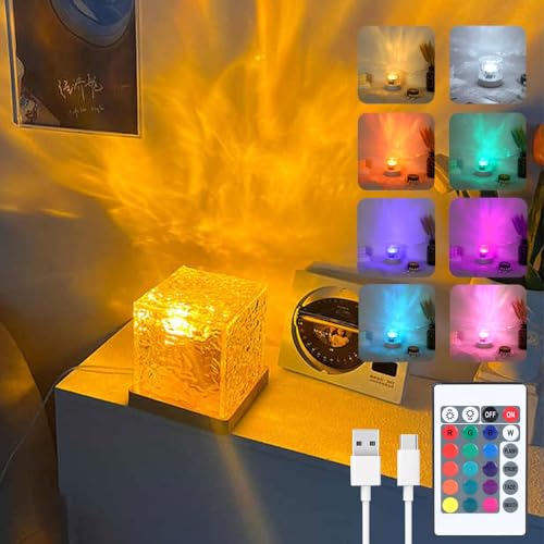 Ocean Wave Ceiling Projector,16 Colors Ocean Wave Light Projector, Water Ripple Ambient Night Light with Remote, Touch Con...
