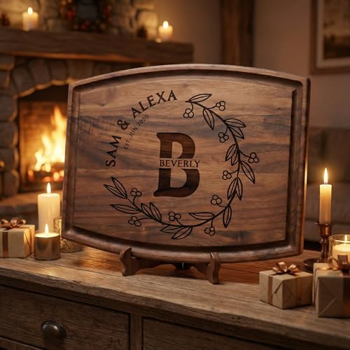 Personalized Cutting Board | Custom Engraved Wood Charcuterie Board for Wedding, Anniversary & Housewarming | Gift for Cou...