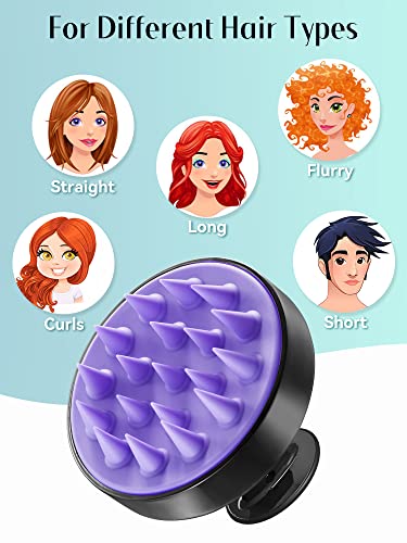 HEETA Scalp Massager Hair Growth, Soft Silicone Scalp Scrubber Shampoo Brush for Exfoliation, Dandruff Removal Head Massag...