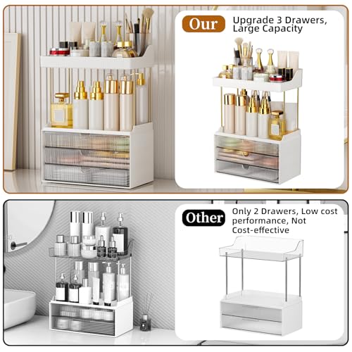 3 Drawers Bathroom Counter Organizer - 5 Tier Makeup Organizer, Versatile Perfume Organizer, Ideal for Bathroom Storage, V...