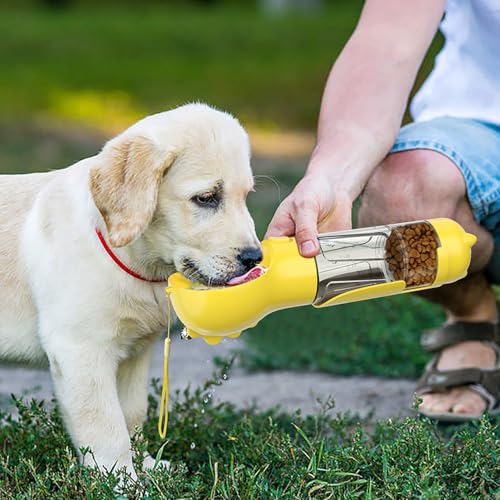 SYMHOBBY Portable Travel Water Collapsible Bowl Set Dispenser for Dog Walking Bag with Water Bottle Holder Small Size Dog ...