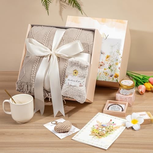 Joyliss Get Well Gifts for Women Self Care Gifts, Sympathy Gift Baskets Spa Gifts Set, Thinking of You Inspirational Hug i...