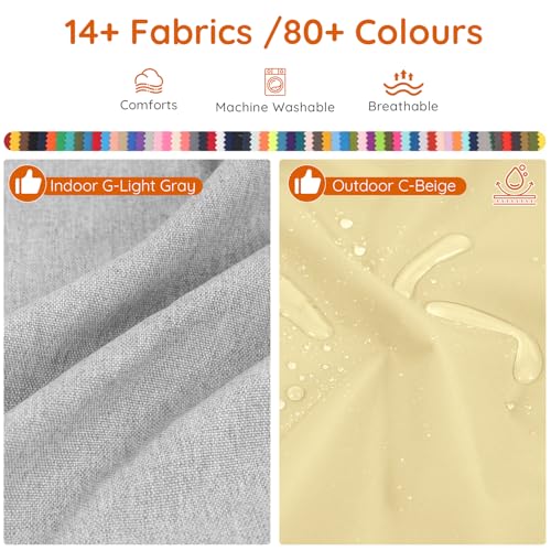 Olliwand Custom Size Cushion Cover,Replaceable Bench Cushion Cover,80+ Colours for Indoor/Outdoor/Patio Cushion Covers