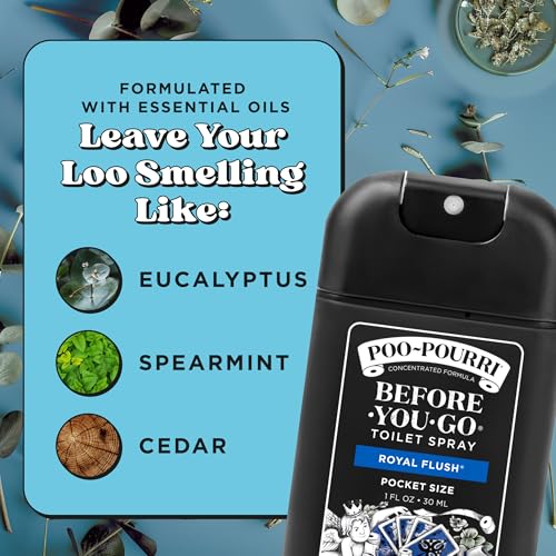 Poo-Pourri Before-You-Go Pocket Toilet Spray, Travel Essentials, Royal Flush, 1 Fl Oz, Up to 50 Uses, On-The-Go Bathroom O...