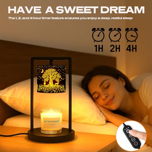 Candle Warmer Lamp with Timer Dimmer, 4 Adjustable Brightness Electric Candle Wax Melt Warmer, Best Birthday Gifts for Wom...