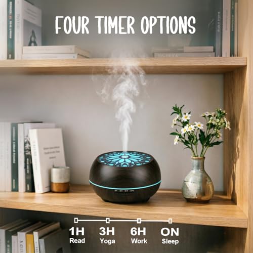 Essential Oil Diffuser for Home,Large Capacity 550ml Diffuser with Remote Control for Large Room,Mini Humidifier with LED ...