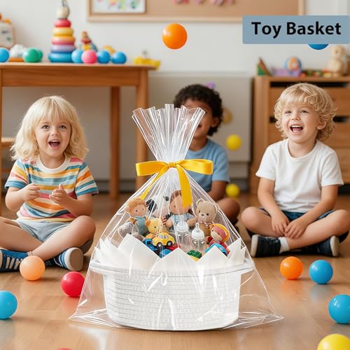 woric Woven Basket Gift Basket Storage Baskets with Handles for Wedding Gifts Empty Mothers Day Graduation Gifts Stuffers ...