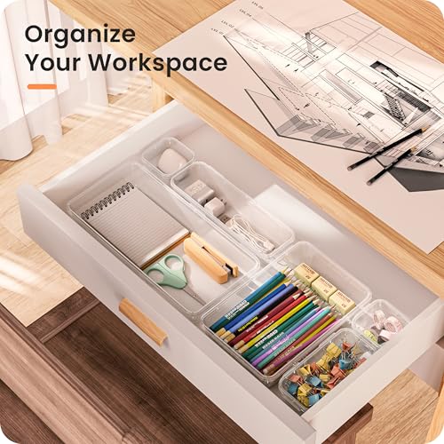 A-LuGei 【Military Grade】 Drawer Organizer, 【𝟱𝗦𝗶𝘇𝗲】 Makeup organizer, 【Holds 177 Items】 Bathroom Organizers and Storag...