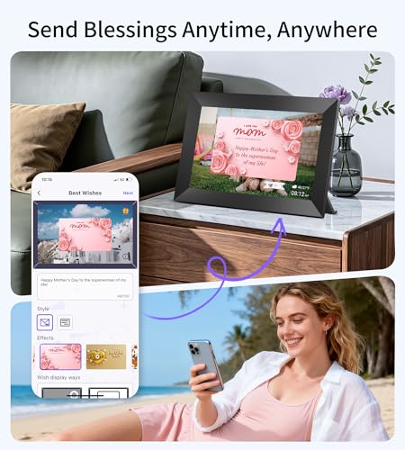 Uhale 10.1" Digital Picture Frame with 32GB Storage Support SD Card, Electronic Photo Frames with 1280x800 HD IPS Touch Sc...