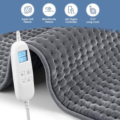 FluffyWarmth Electric Heating Pad for Back, Extra Large 17''x 33'' XXXL for Full Body,Menstrual Period Cramps,Neck Shoulde...