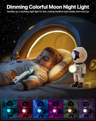 Rossetta Astronaut Galaxy Projector, Star Projector for Bedroom, LED Night Light for Kids Room with Timer and Remote, Gift...