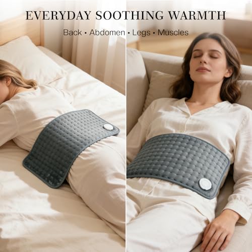 Heating Pad for Back Pain & Period Cramps,Moist Heated Pad for Abdomen, Legs & Muscles,5 Heat Levels, 2-Hour Auto Shut-Of...