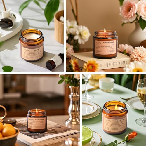 12 Pack Candles for Home Scented,Scented Candles Gift Set for Women &Men,Natural SoyCandles(Amber Jar),Aromatherapy Candle...