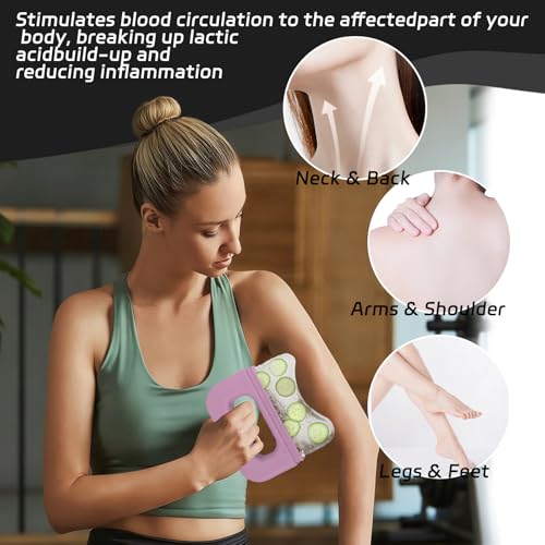 BiSUAN Extra-Large Silicone Ice Roller for Face and Body – Handheld Massager Reduces Puffiness, Soothes Sore Muscles, Reli...