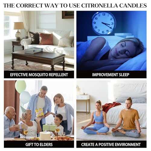 Citronella Candles - 4 Pack Citronella Candles Outdoor Set，4.4 oz, Indoor Scented Natural Soy Wax Candles Portable Travel ...