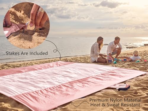WEKAPO Beach Blanket Sandproof Waterproof, Extra Large Beach Mat, Oversized & Compact Sand Free, Quick Drying Beach Essent...