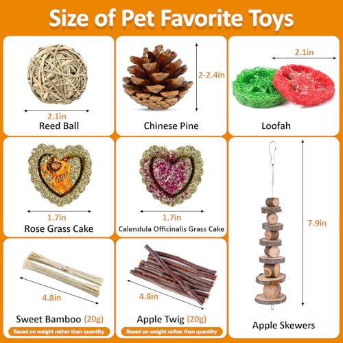 VESPRO Hamster Toys Set, Guinea Pig Toys Small Animal Chewing Toy and Rat Cage Accessories, Chinchillas, Gerbils, Rats, Ra...