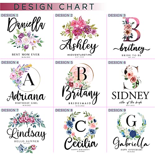 Zexpa Apparel Personalized Floral Initial Tote Bags for Women – Custom Name Monogram Gift for Mom, Grandma, or Wife – Brid...