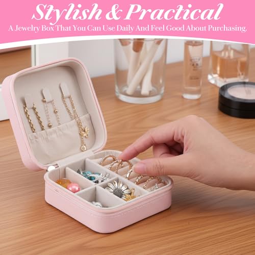 MAQUITA 12 Pack Travel Jewelry Case Bridesmaid Gifts Box, PU Leather Small Jewelrys Case Organizer Storage for Women Girls...